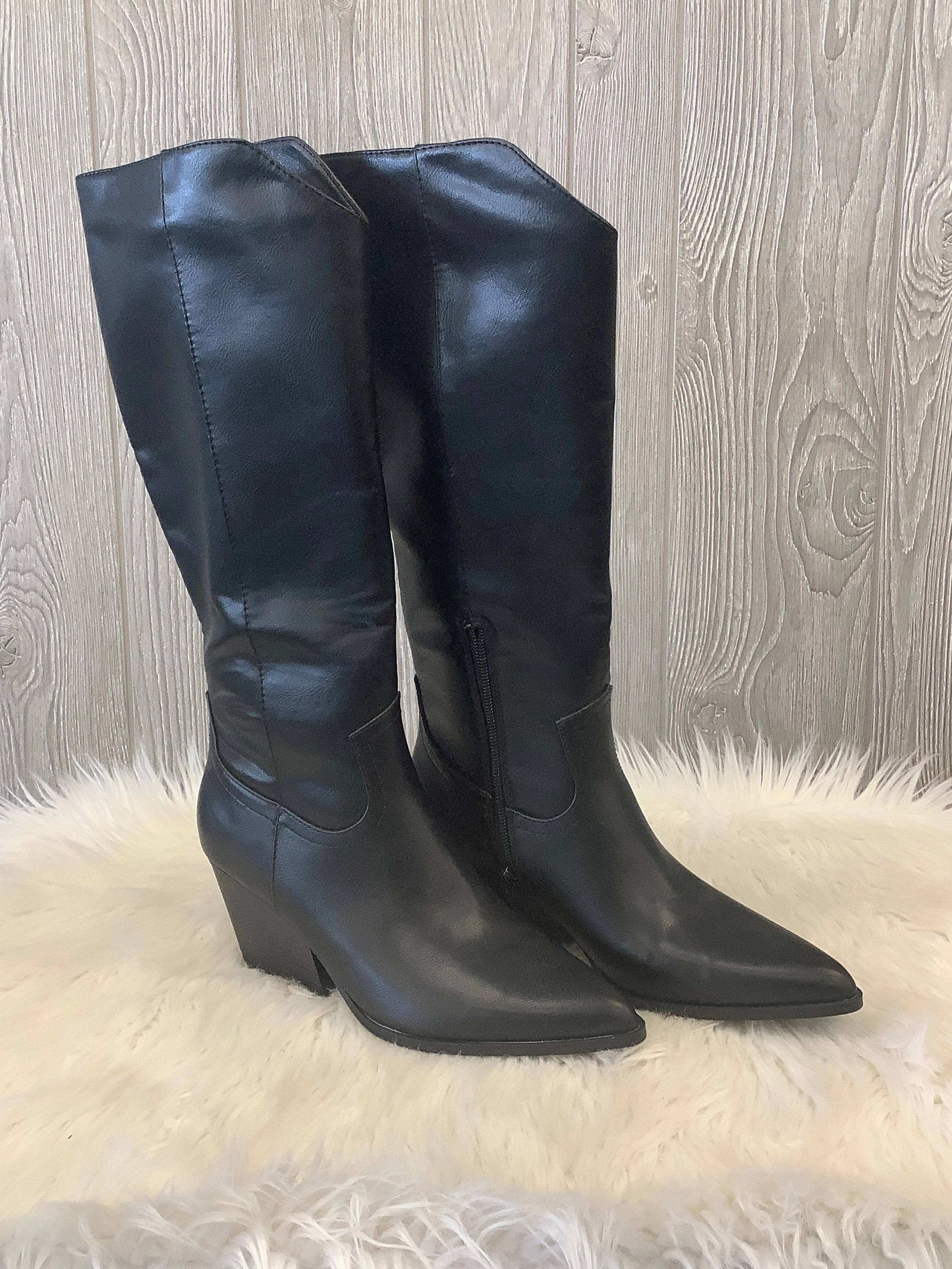 Temperature Regulating Smooth Style Boots Knee Heels By Indigo Rd In Black, Size: 8.5