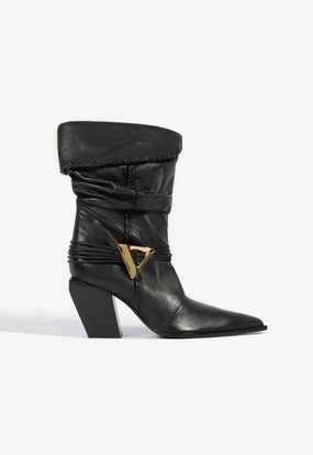 Sable Leather Bootie Glamorous Pumps Skinny Heel