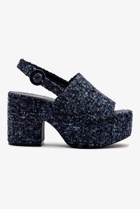 Miso Platform Sandal In Midnight Velvet Non-Slip Sole Sandal Organization