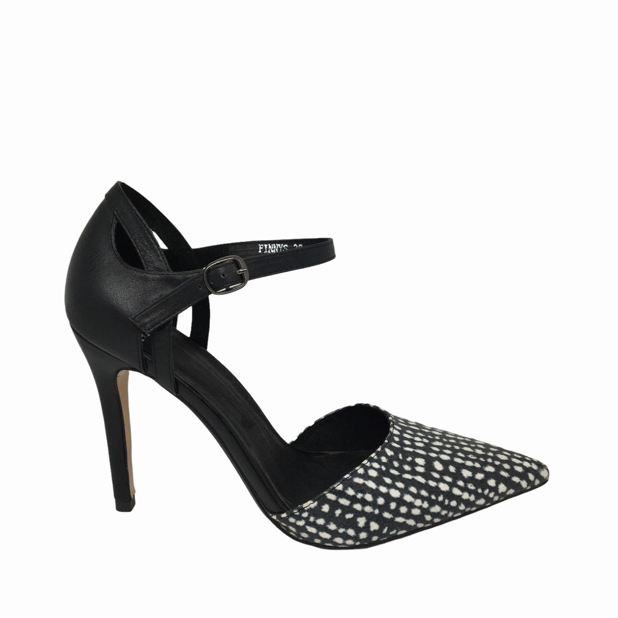 Stiletto Heel Shopping Spark Mollini Finny Black White Spot Leather