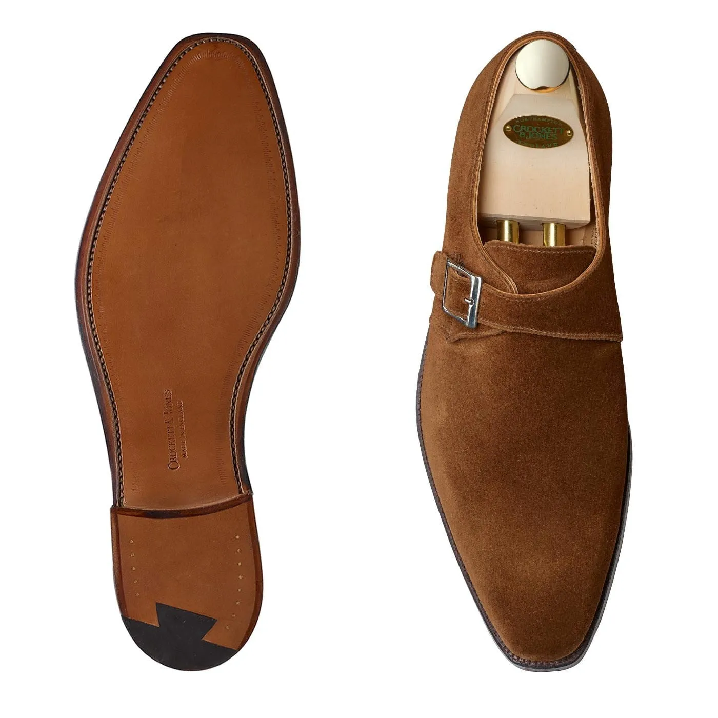 Monkton Tobacco Calf Suede mesh construction Forest Mood