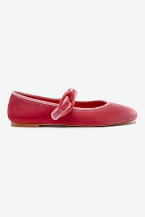 Verona Ballet Flat In Lampone Velvet French Charm Sale Glow