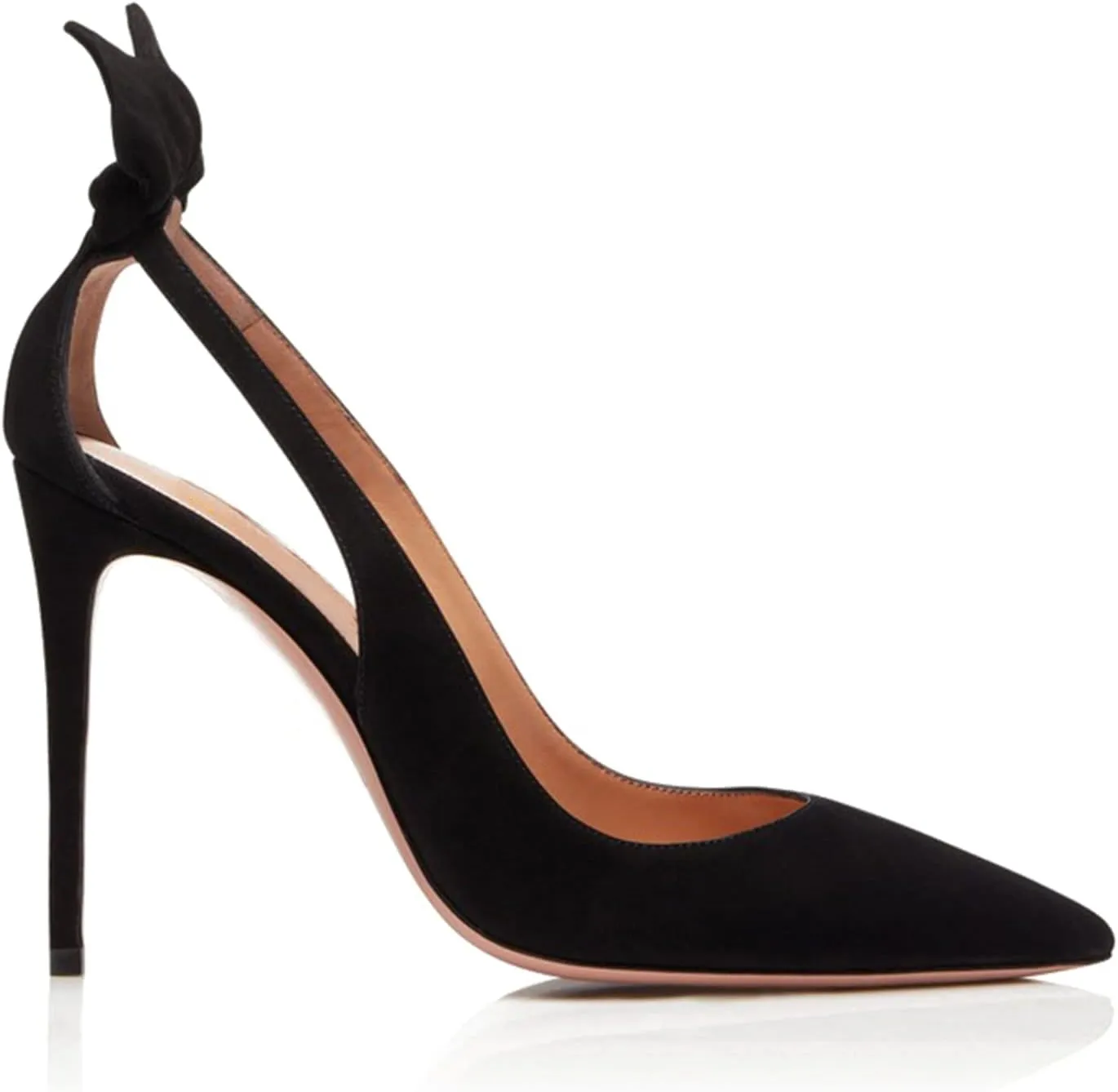MOOMMO Women Stiletto Heels Pumps with Bow Pointed Toe Dress Pumps 3" Thin High Heel Closed Pointy Toe Sandals Slip On Back Bow Cut-Out Dress Cute Wedding Heels Sexy 4-11 M US