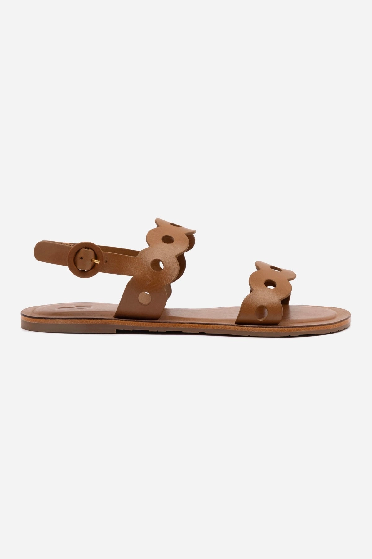 Jog Glow Florence Flat Sandal In Light Caramel Leather