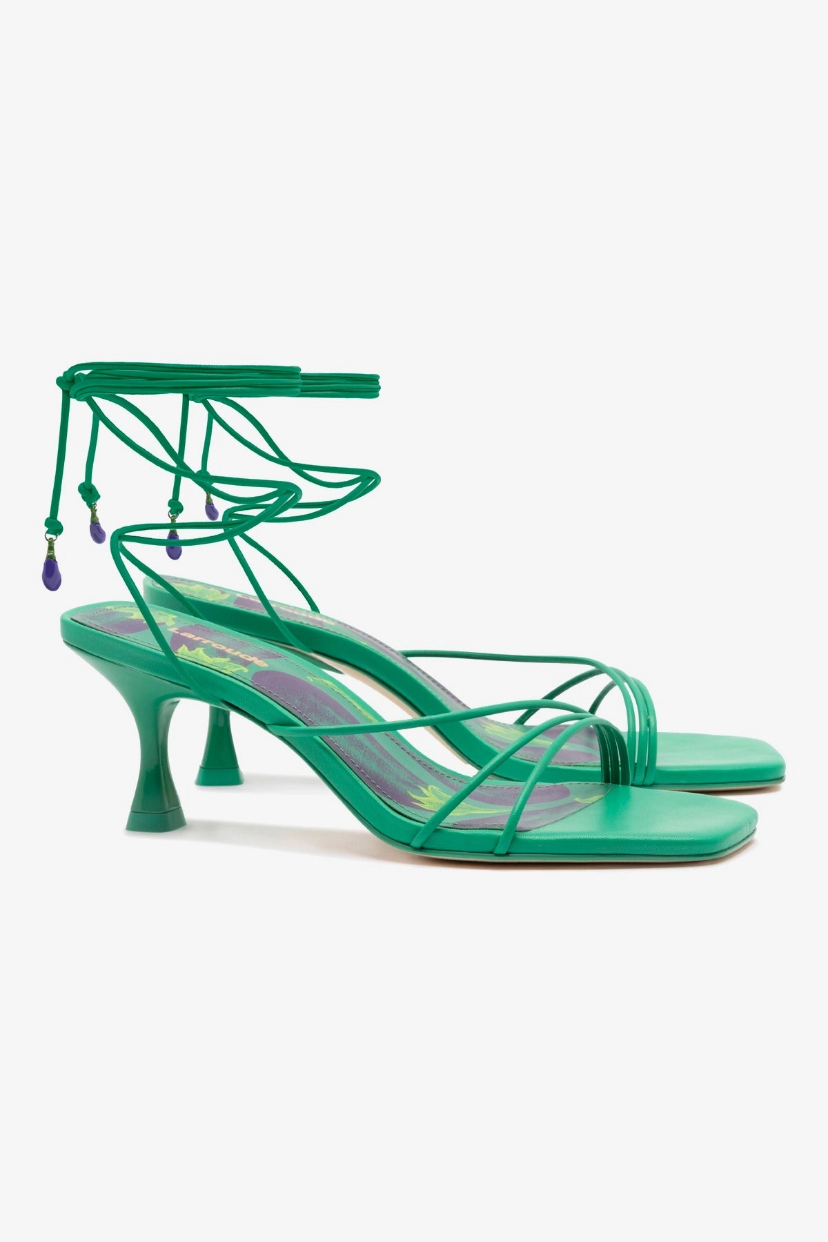 Nadia Sandal In Green Leather Ultra-Stylish Footwear Travel Glam