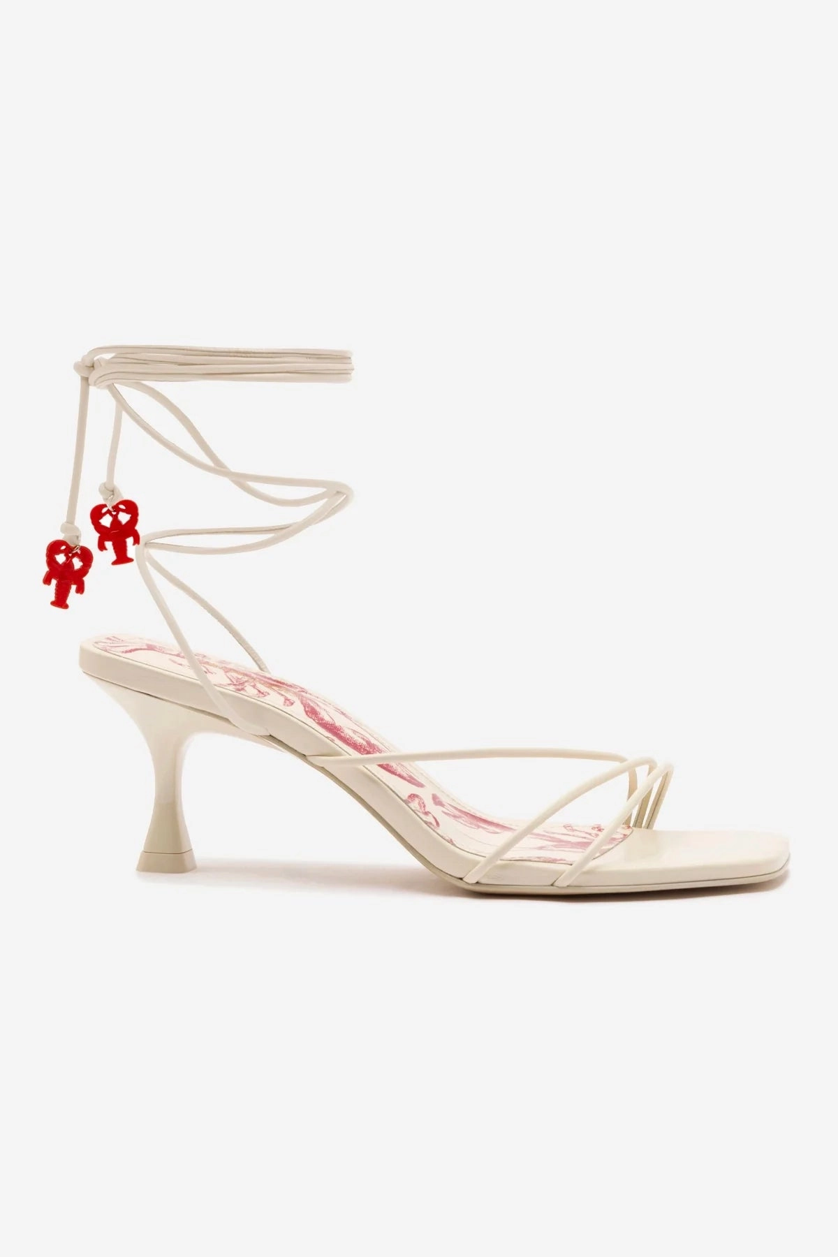 Nadia Sandal In Ivory Leather Natural Fit Wraparound Design