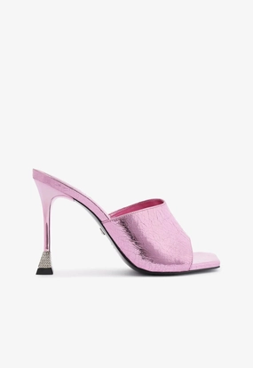 Wide Base Stabilization Nattie Metallic Leather Sandal
