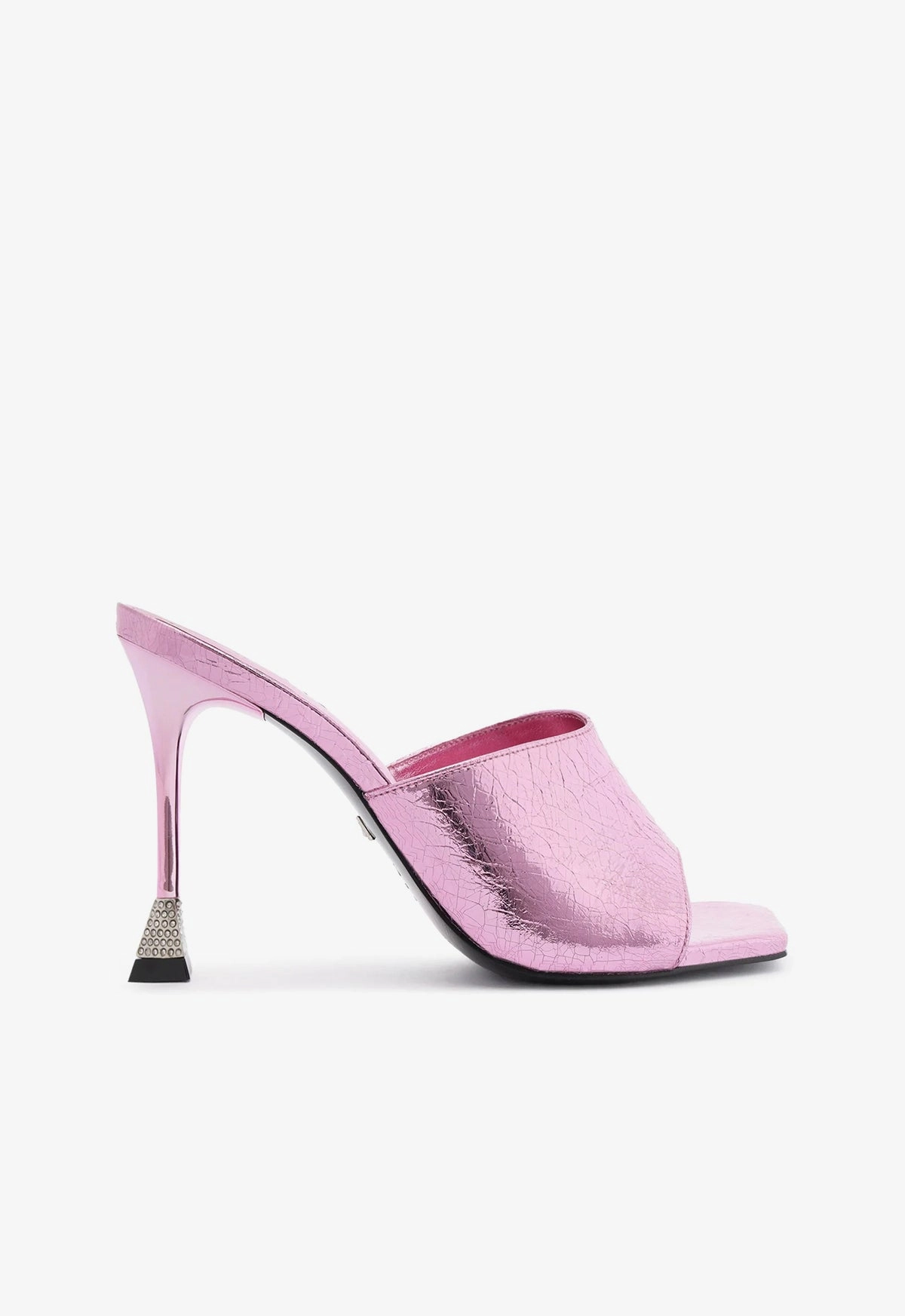 Wide Base Stabilization Nattie Metallic Leather Sandal
