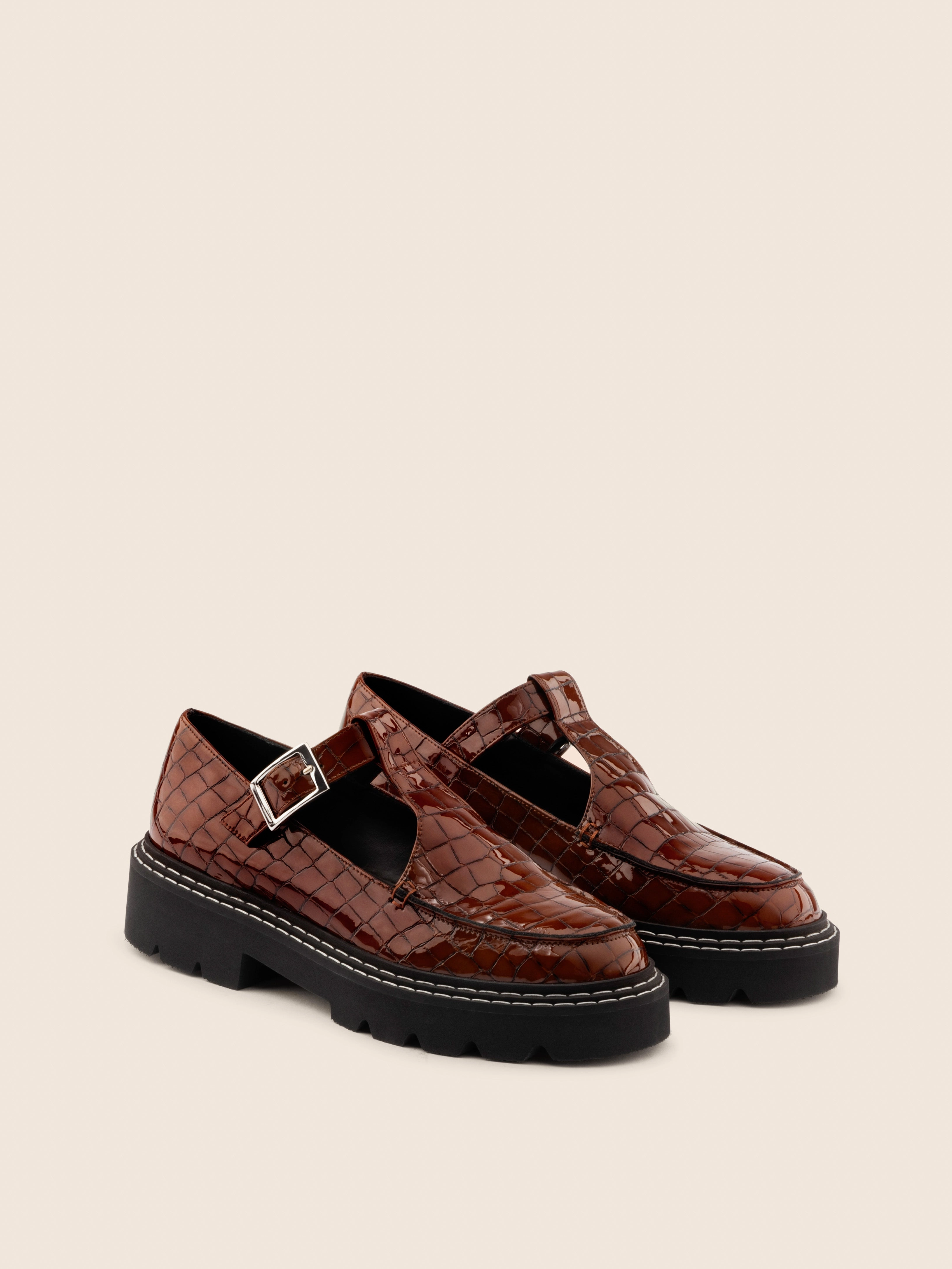 Neiva Brown Mary Jane Sling Back