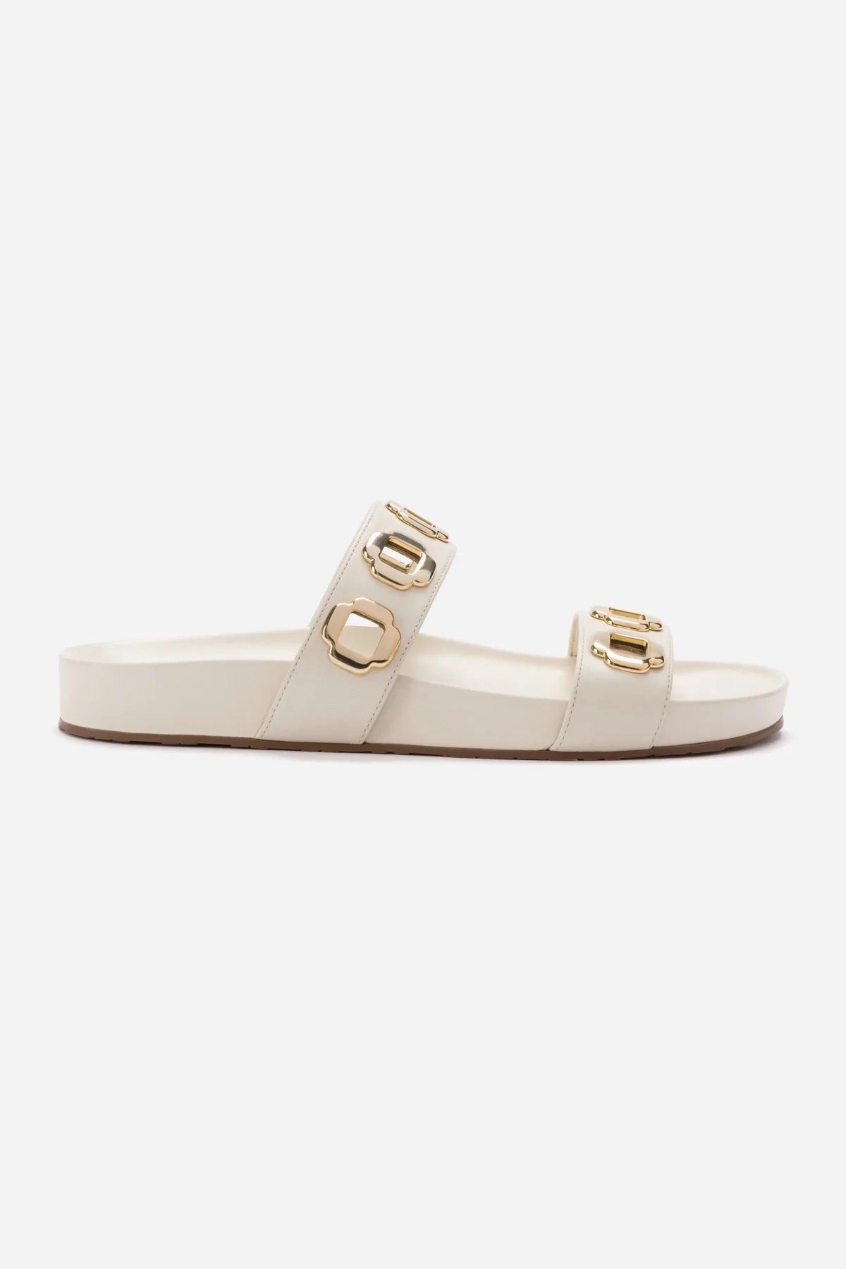 Relaxed Style Milan Slide In Ivory Leather
