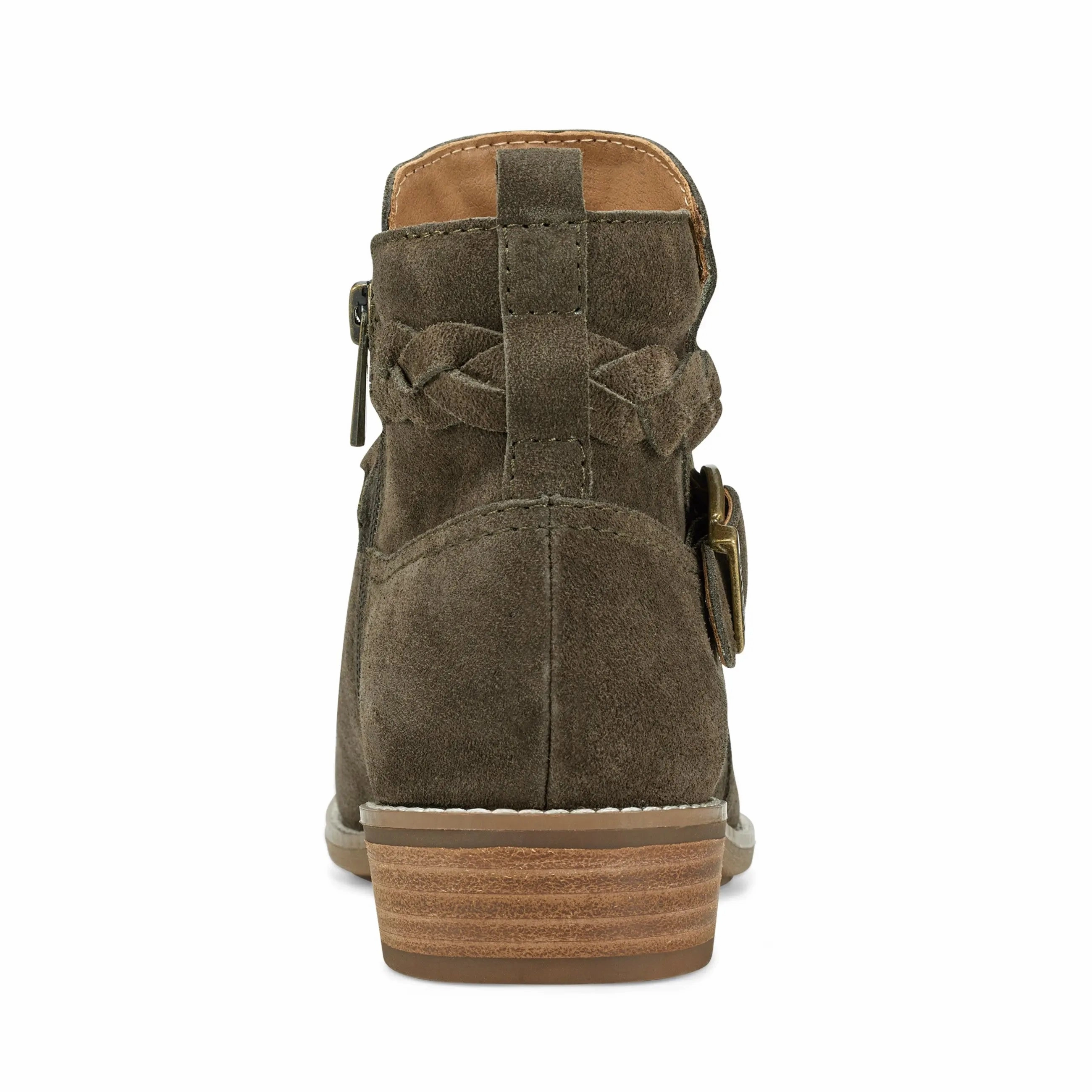 Nicole Round Toe Stacked Heel Casual Booties Urban Edge