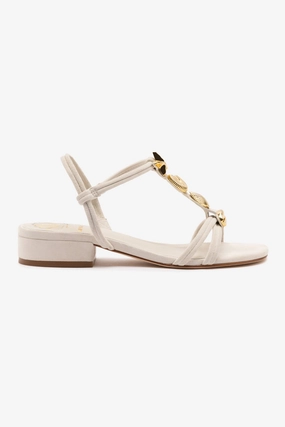 Shelly Flat Sandal In Mushroom Grey Suede Sky Walk