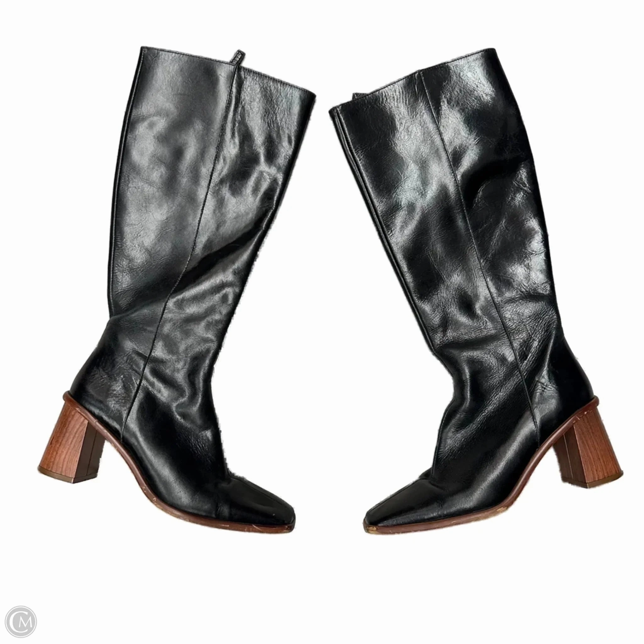 Boots Knee Heels By Alohas In Black, Size: 6.5 Warm Core