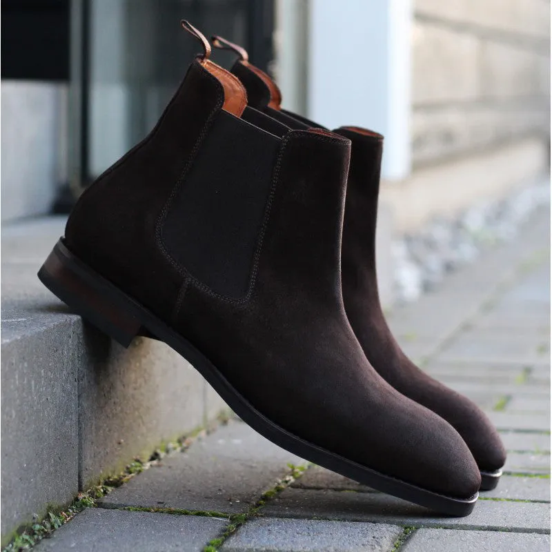 Non-Slip Cow Suede Men's Chelsea Boots
