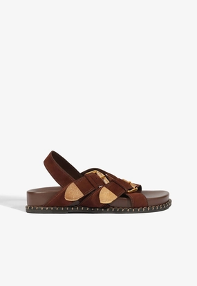 Long Walk Wide Base Patsy Suede Sandal