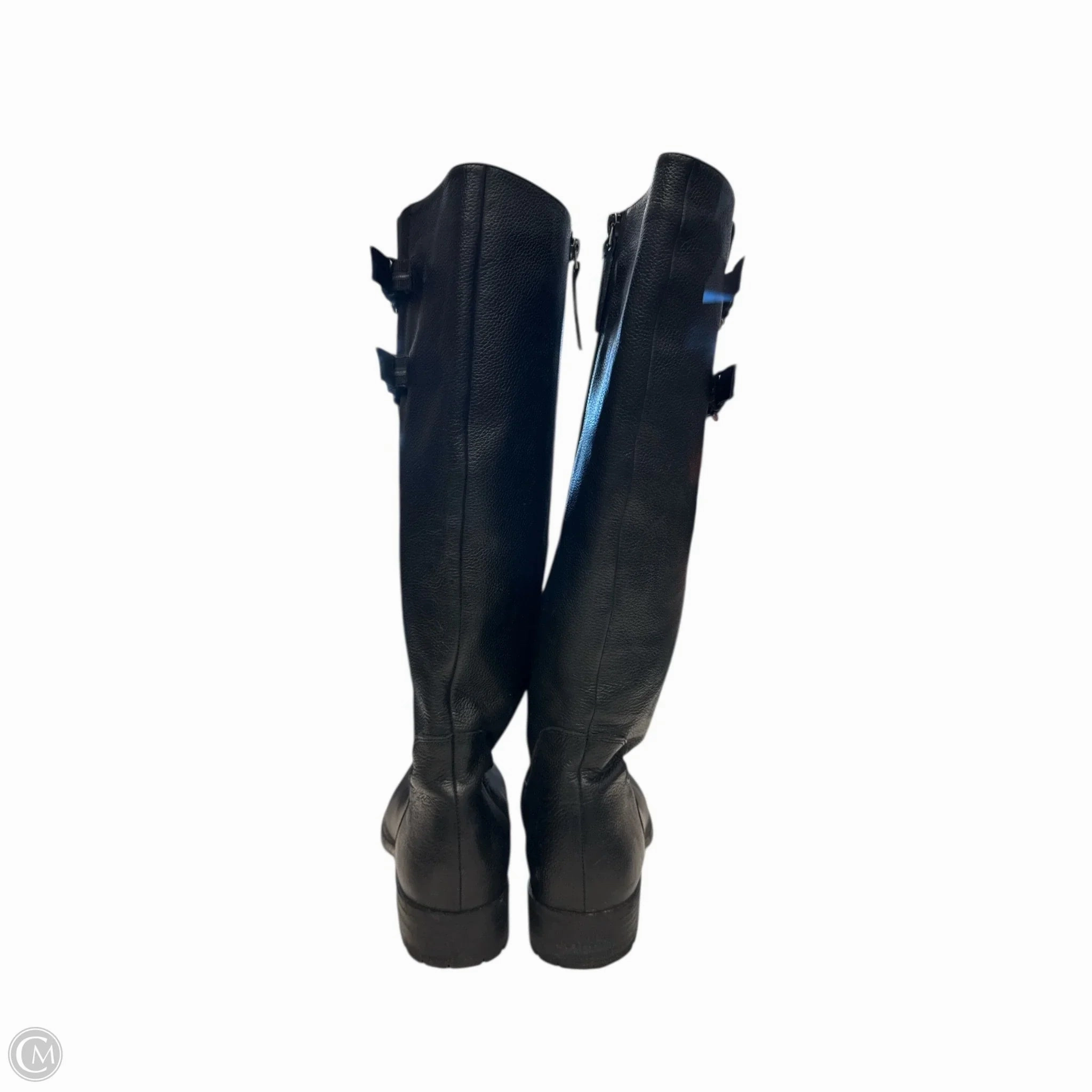 Slip Resistant Work Commute Boots Knee Heels By Franco Sarto In Black, Size: 9