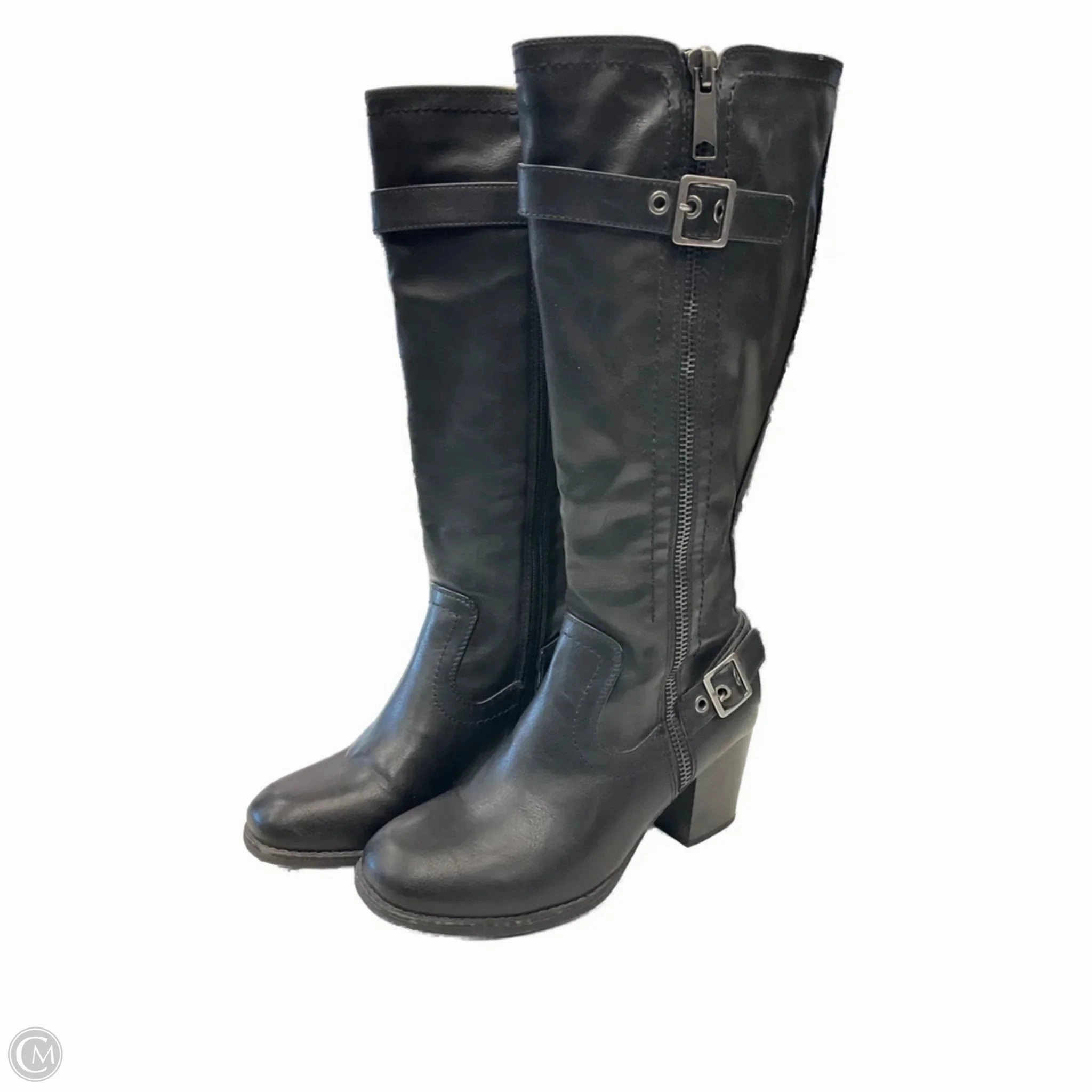 Boots Knee Heels By White Mountain In Black, Size: 9 Tough Weather