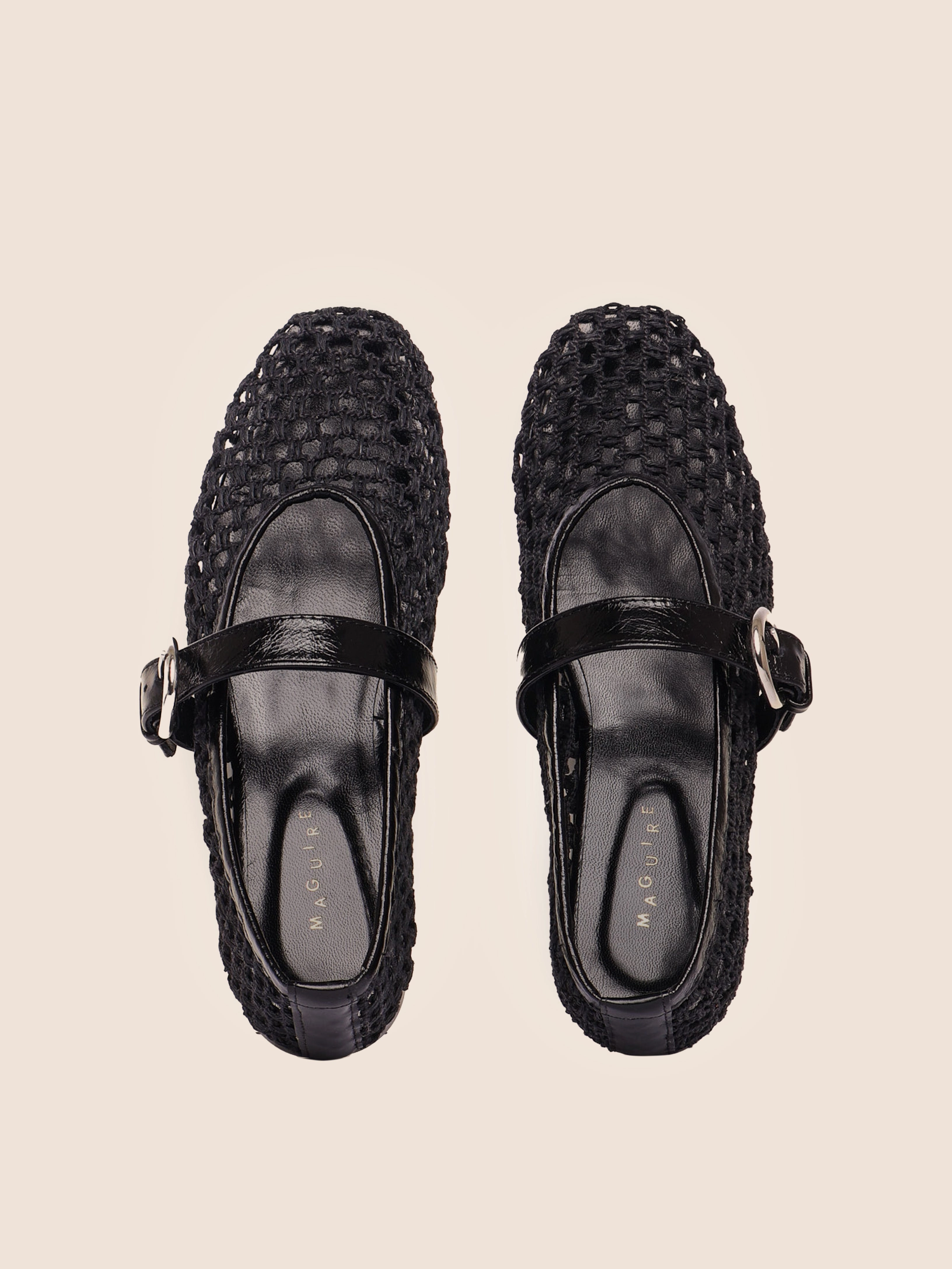 Aveiro Black Woven Ballerina Lunch Break Wood Path