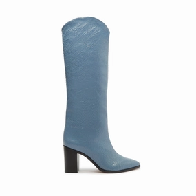 Fashion Edge Forest Mood Maryana Block Crackled Leather Boot