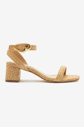 Odor Control Technology Verona Block Sandal In Beige Leather and Natural Raffia Footwear for Men