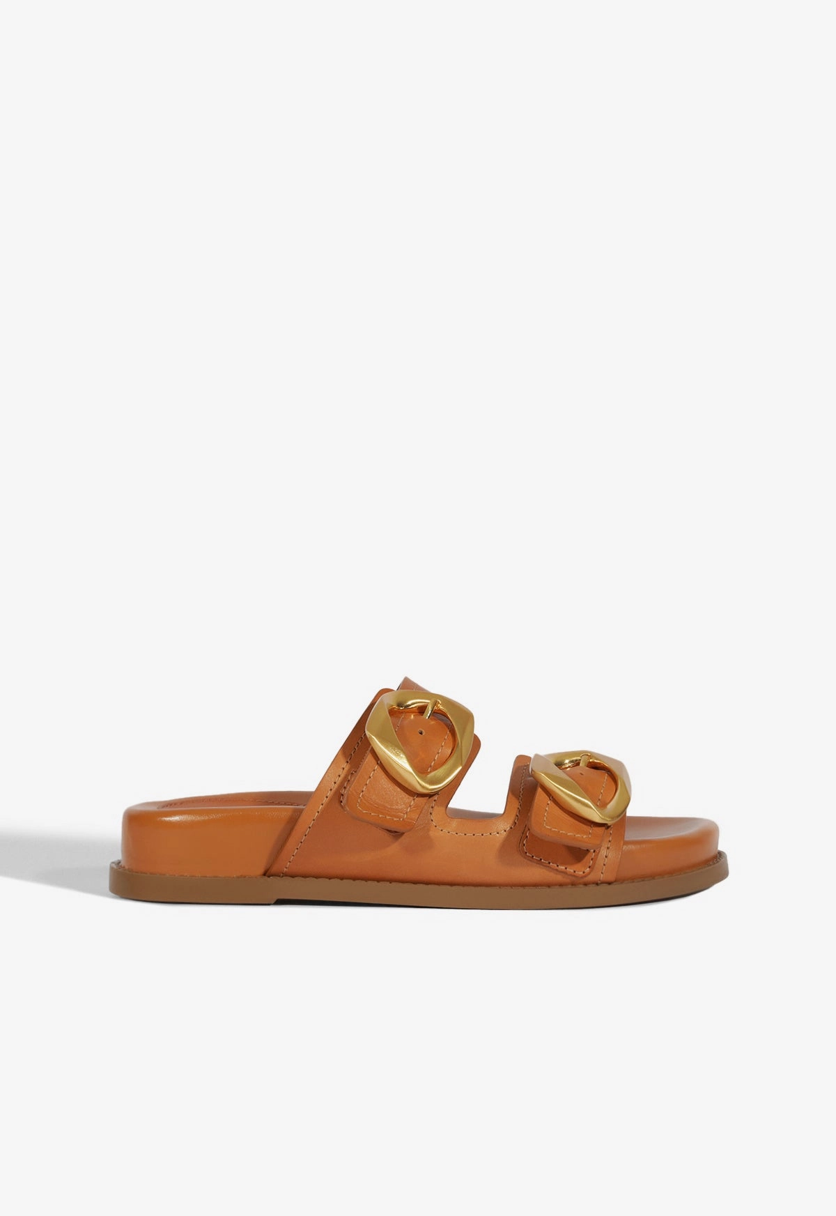 Olga Brown Leather Sporty Sandal Night Glow Breathable