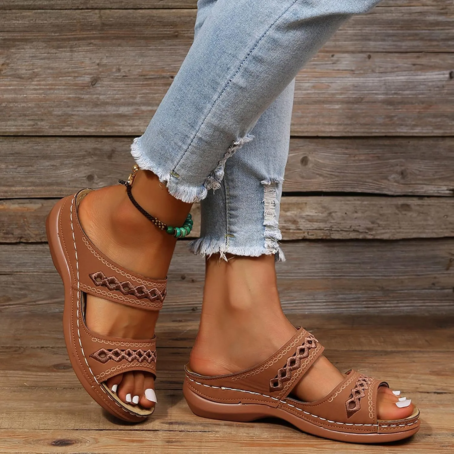 Orthopedic Sandals for Women 2025 Heel Support Orthopedic Wide Foot Sandals Orthopedic Summer Flat Sandals Orthotic Womens Summer Sandals Dressy Black Sandals Women Comfortable Small Heel