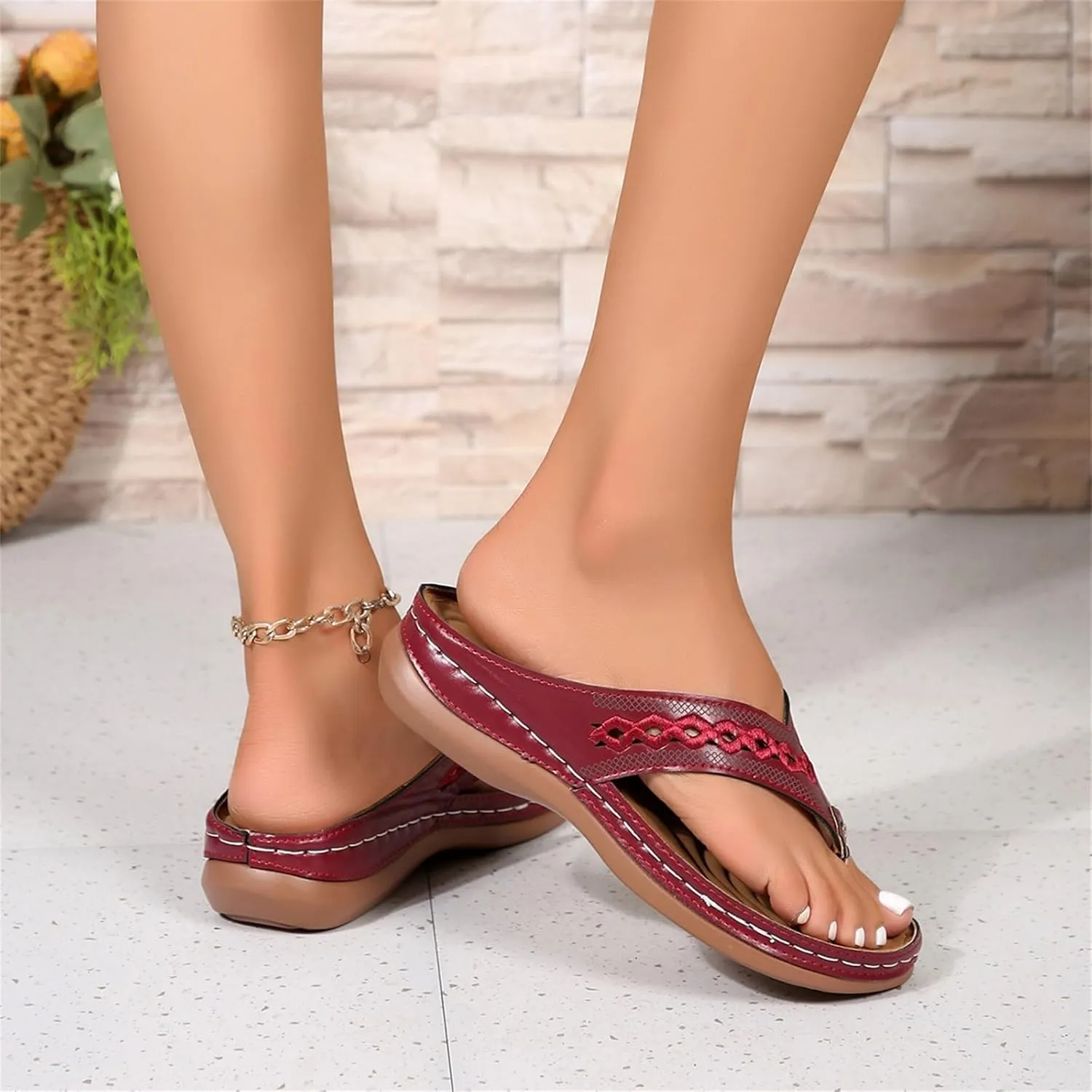Orthopedic Sandals for Women 2025 Spring Platform Sandal Fashion Wedges Slip On Flip Flops Casual Comfortable Open Toe Dressy Summer Beach Shoes for Vacation