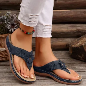 Orthopedic Sandals for Women 2025,Dressy Slip On Flip Flops Sandals with Arch Support Chic Comfortable Wide Width Platform Thong Breathable Cutout Open Toe Summer Walking Casual Beach Slippers