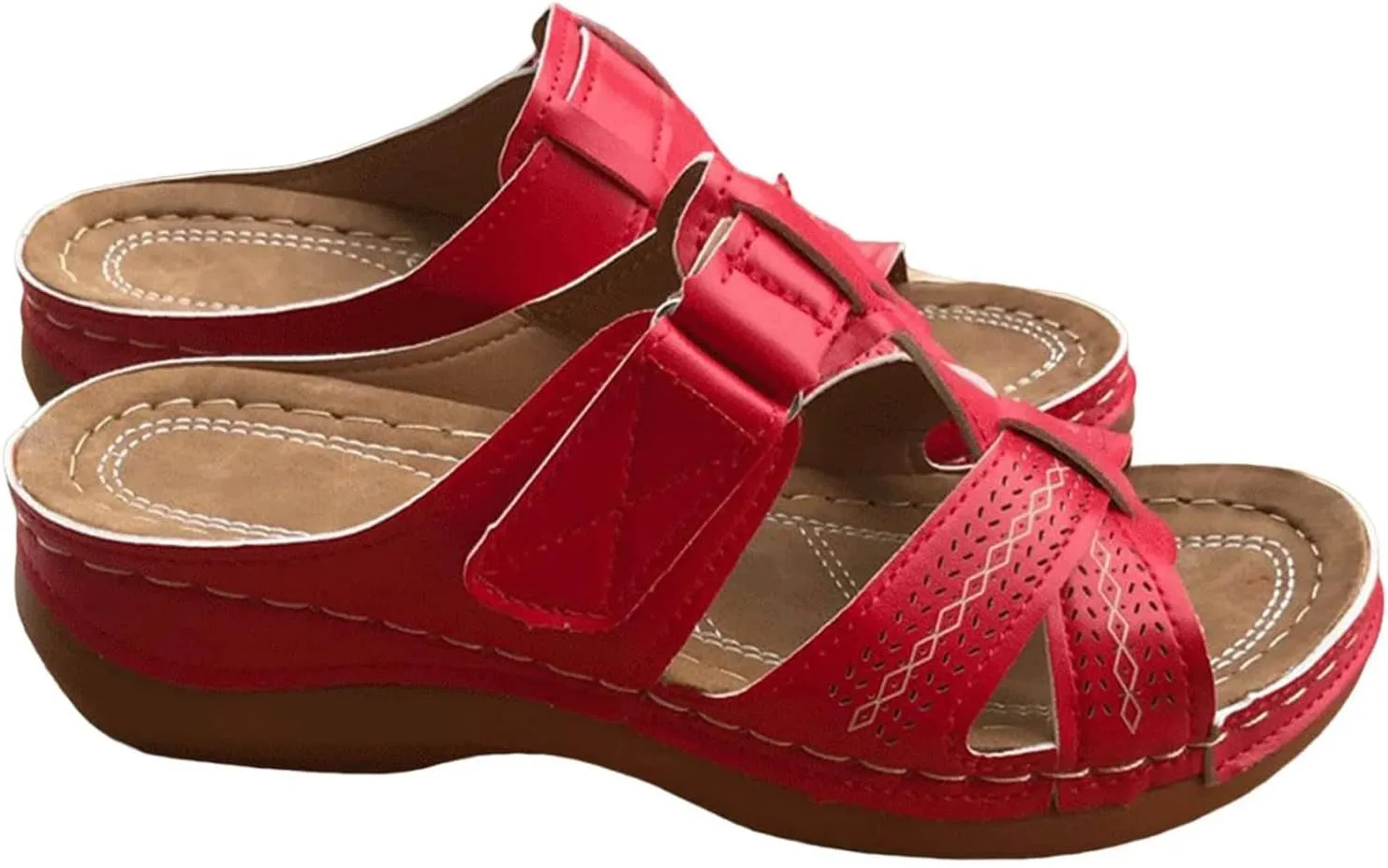 Orthopedic Sandals for Women Arch Support Slide Wedge Sandals Open Toe Slip On Platforms Comfortable Walking Shoes