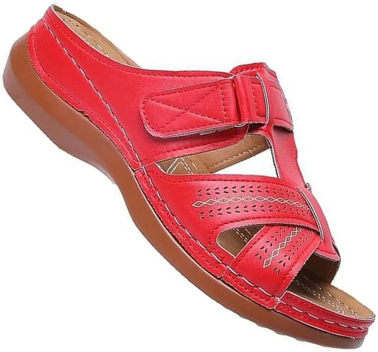 Orthopedic Sandals for Women Arch Support Slide Wedge Sandals Open Toe Slip On Platforms Comfortable Walking Shoes