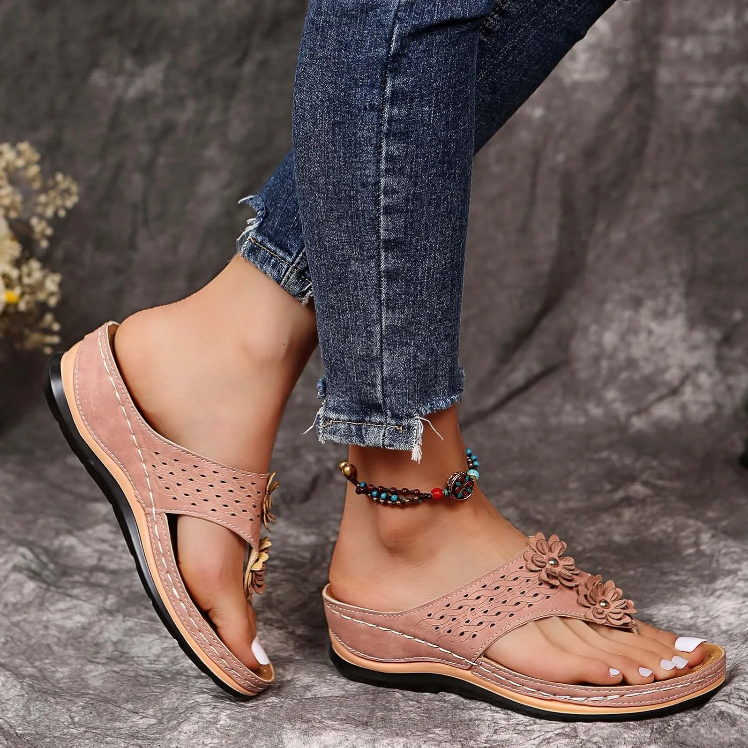 Orthopedic Sandals for Women Dressy Orthotic Women Wide Width Sandals Memory Foam Sandals Women Orthopedic Sandalias OrtopDicas Para Mujer Orthopedic Black Sandals Women Comfortable Closed Toe