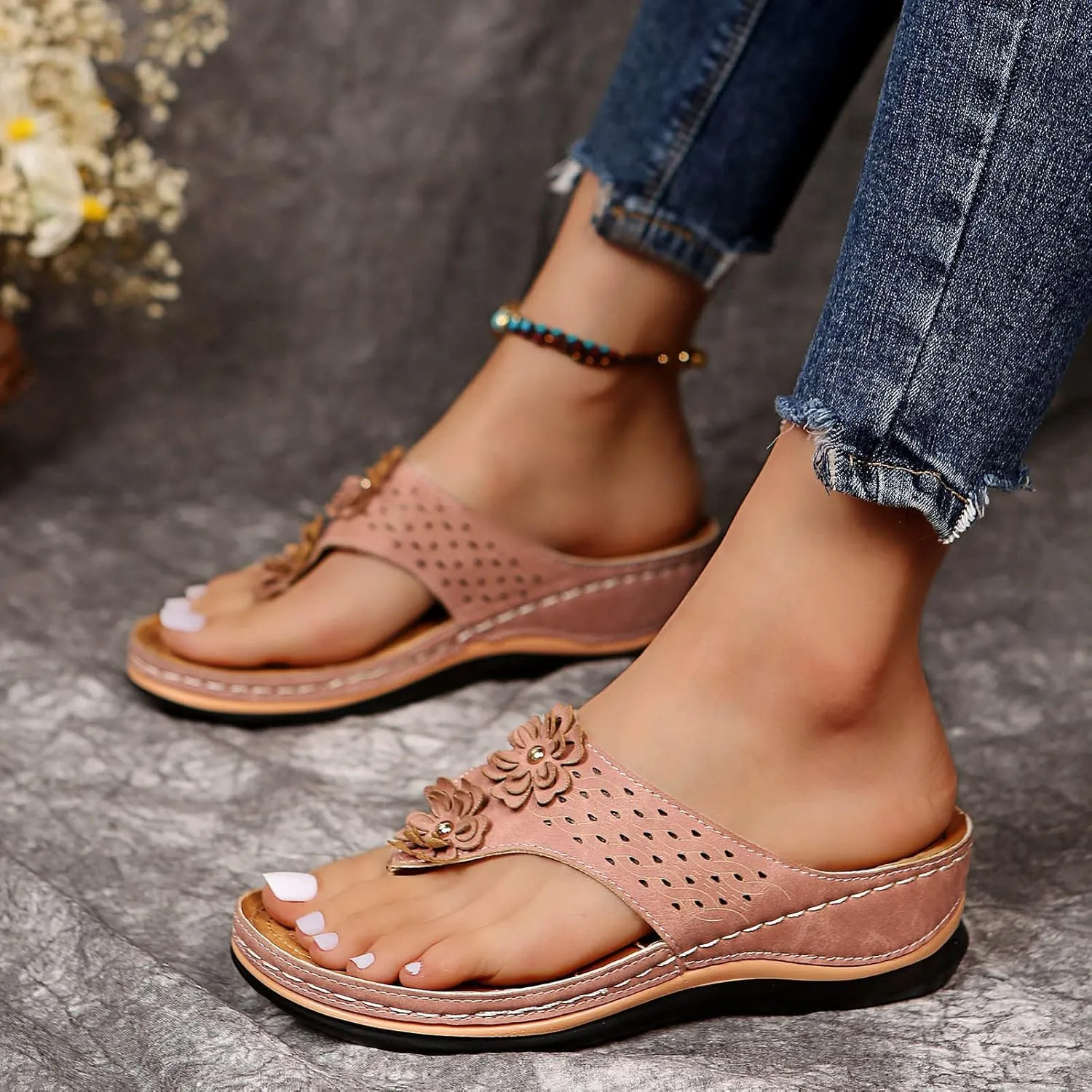 Orthopedic Sandals for Women Dressy Orthotic Women Wide Width Sandals Memory Foam Sandals Women Orthopedic Sandalias OrtopDicas Para Mujer Orthopedic Black Sandals Women Comfortable Closed Toe