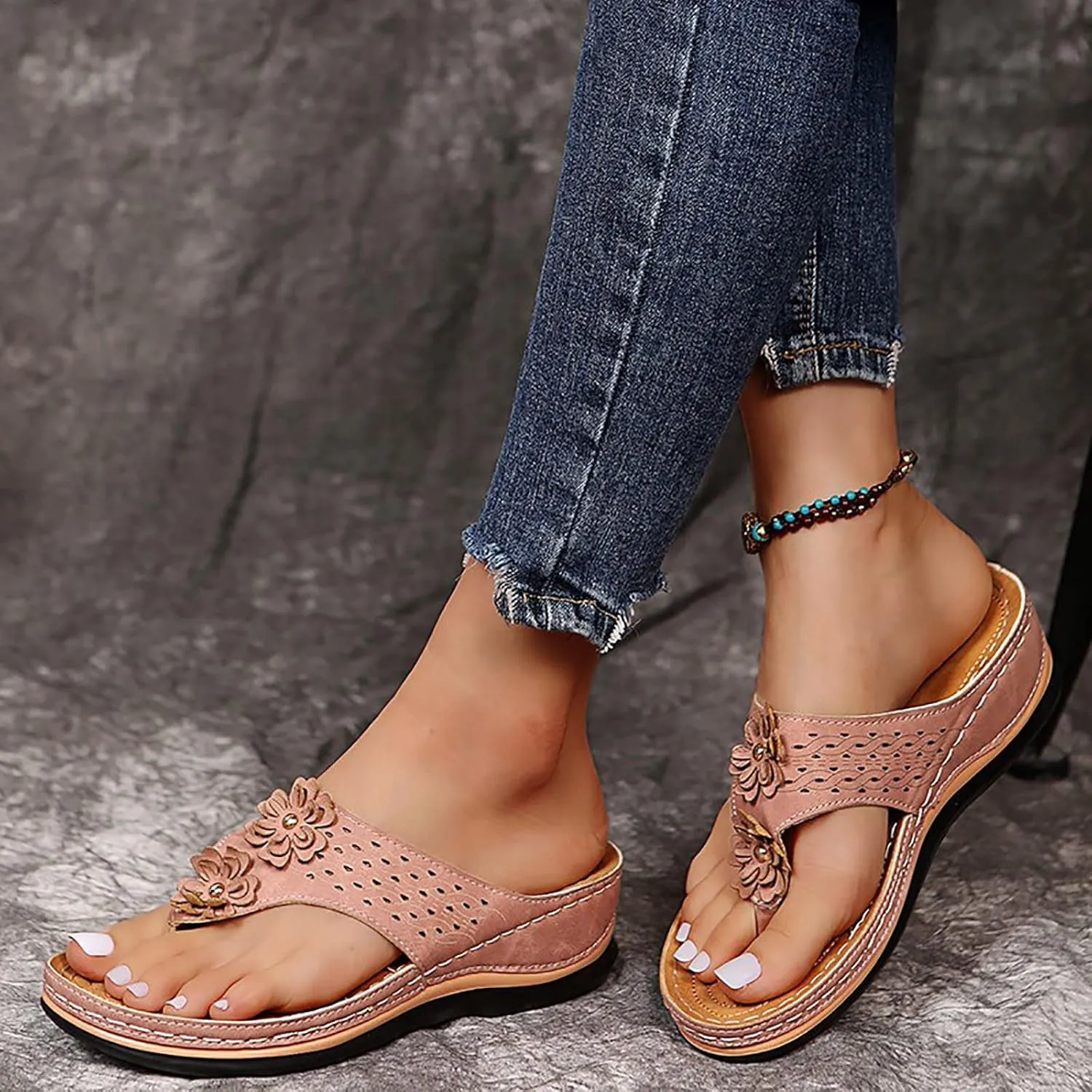 Orthopedic Sandals for Women Dressy Orthotic Women Wide Width Sandals Memory Foam Sandals Women Orthopedic Sandalias OrtopDicas Para Mujer Orthopedic Black Sandals Women Comfortable Closed Toe