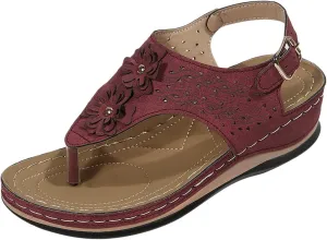 Orthopedic Sandals with Flowers for Women Dressy Summer Orthopedic Wedge Sandals for Women Womans Sandals with Arch Support Orthopedic Womens Sandals with Arch Support Black Casual Summer Shoes