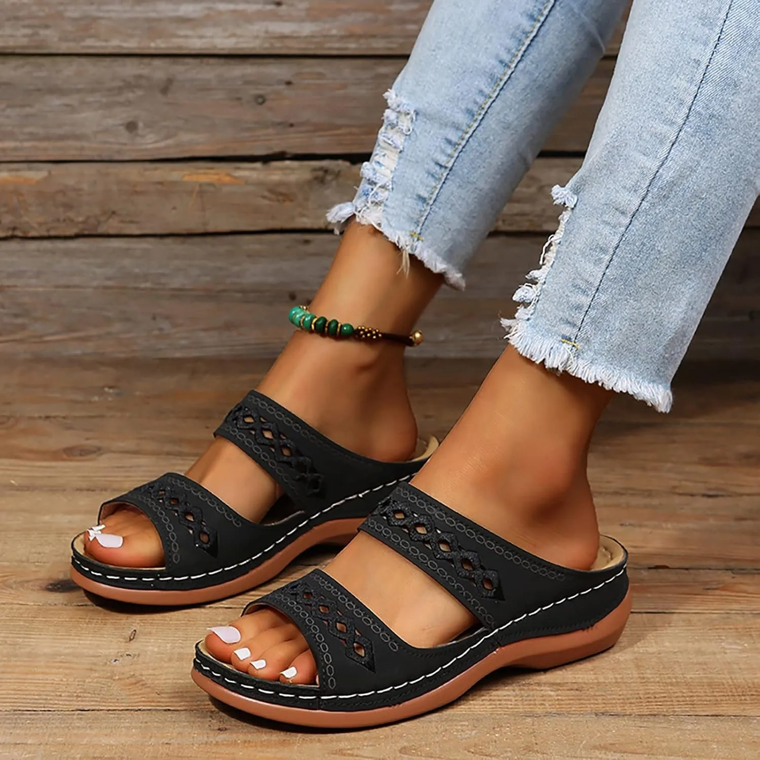 Orthopedic Sandals Women Wide Orthotic Wide Foot Flip Flops Soft Sandals for Women Orthotic Womens Arch Support Sandals Black Wide Comfortable Gold Sandals Heels for Women Dressy Wide Width