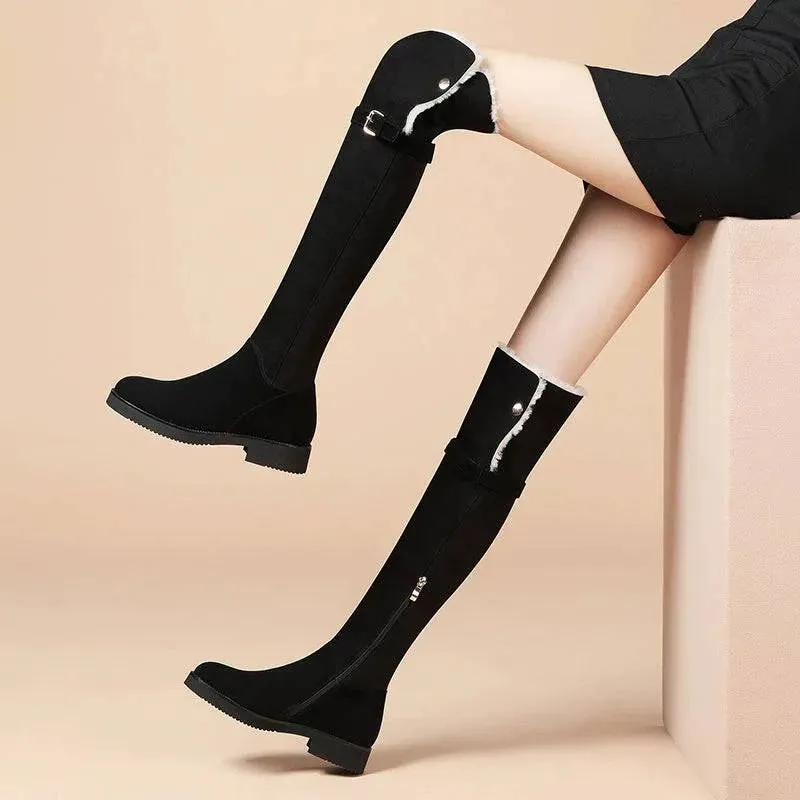 Over-the-Knee Winter Fur Thick Sole Jocey Boots