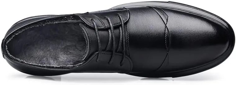 Oxford Shoes for Men Lace Up Solid Color Leather Cap Toe Derby Shoes Anti-Slip Low Top Block Heel Prom
