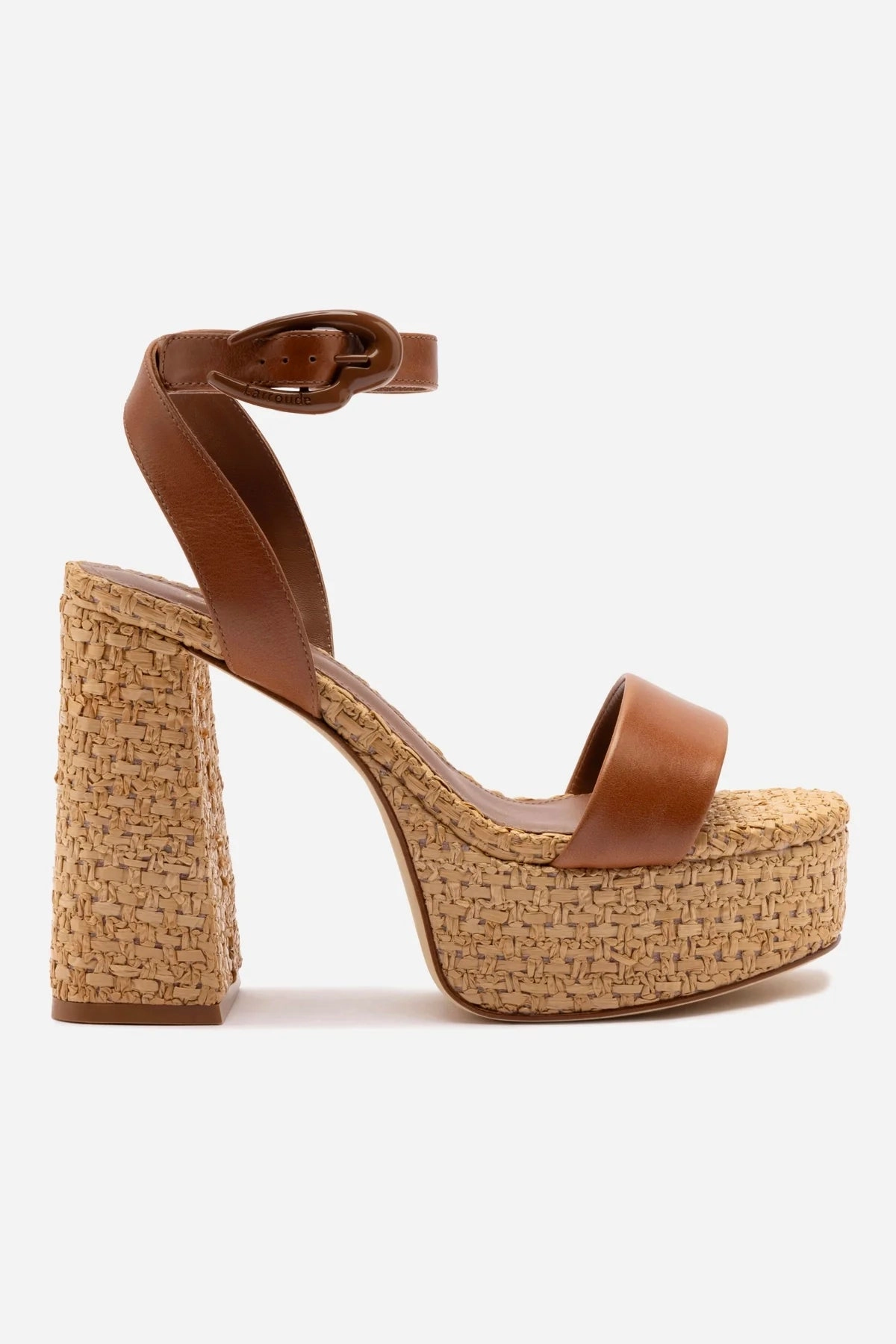 Oxygenated Dolly Verona Sandal In Caramel Leather and Natural Raffia Soft Walk Slip Off