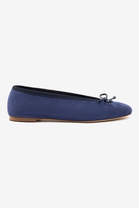 Sleek Footwear Everyday Cushioning Pavlova Ballet Flat In Indigo Suede