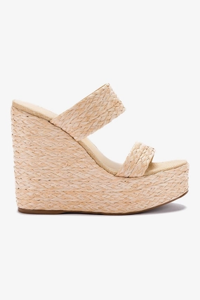 Pool Wear Molded Arch Contour Pamela Wedge In Natural Raffia Renewable resource
