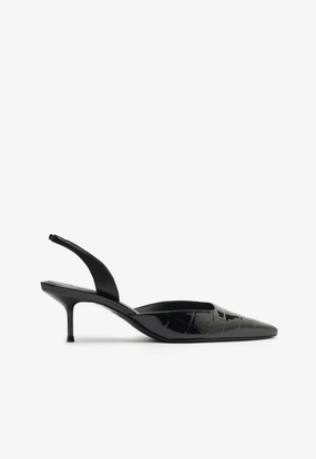 Low Impact Sole Geometry Paola Mid Stiletto Black Pump