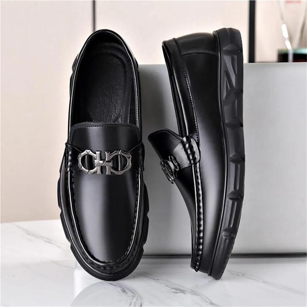 Party Loafers for Men's Suede Vamp Business Solid Color Round Toe Working Anti-Slip Rubber Sole Slip Resistant Block Heel Shoe