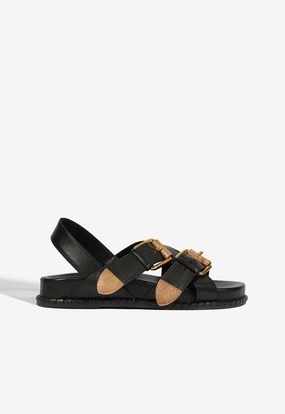 Patsy Leather Sandal Fiber Mix Sustainable Leather
