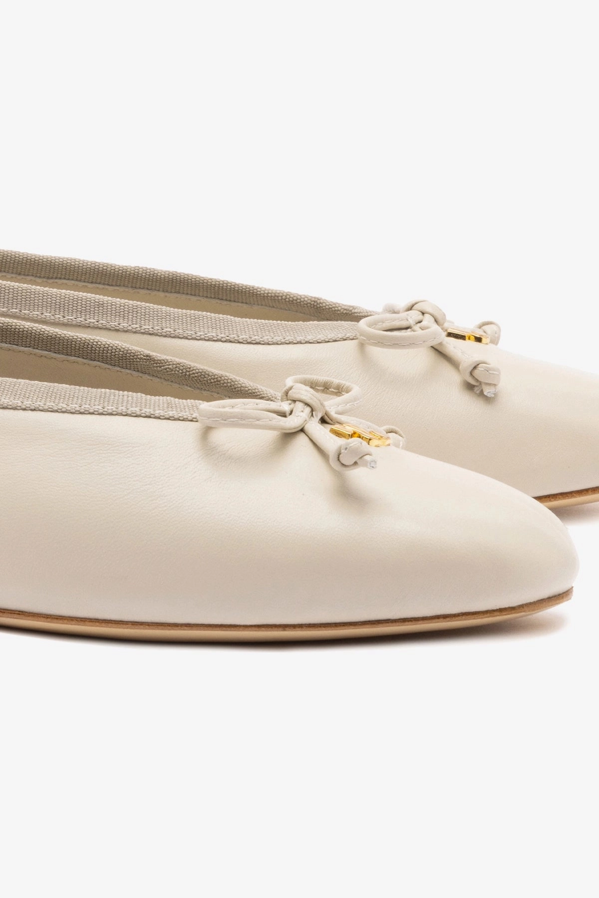 Pavlova Ballet Flat In Mushroom Grey Leather Street Fair