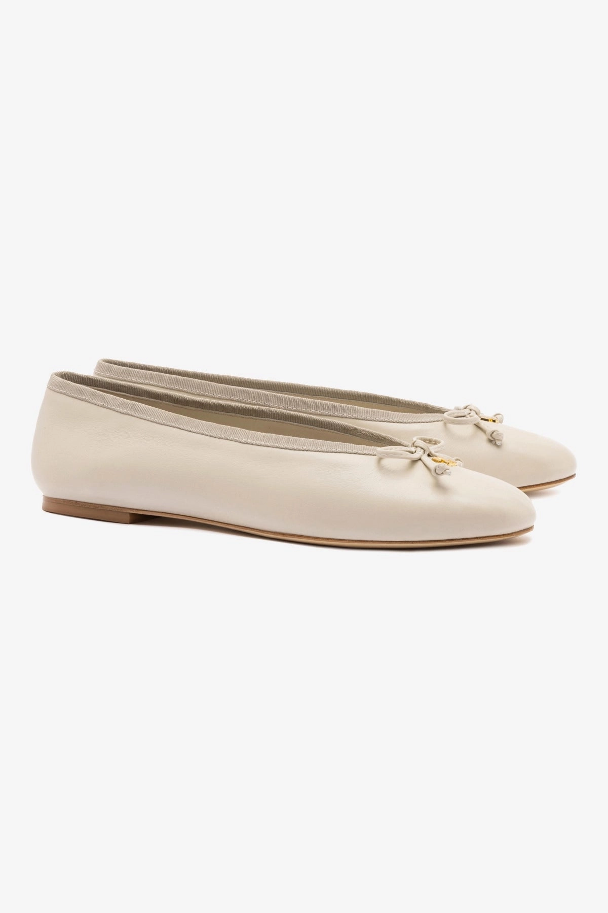 Pavlova Ballet Flat In Mushroom Grey Leather Stylish Sole Coffee Run