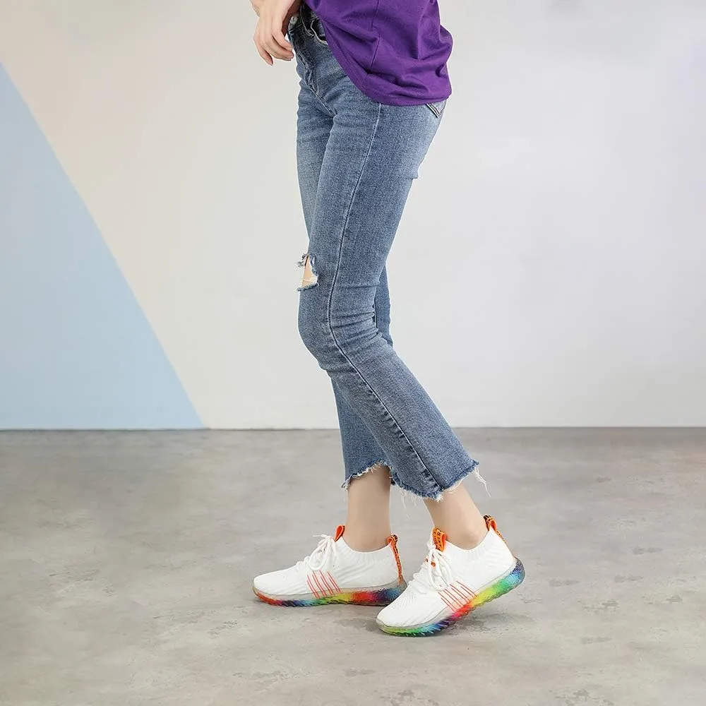 peggy piggy Women's Sports Shoes Rainbow Jelly Soles Sneakers Breathable Shoes