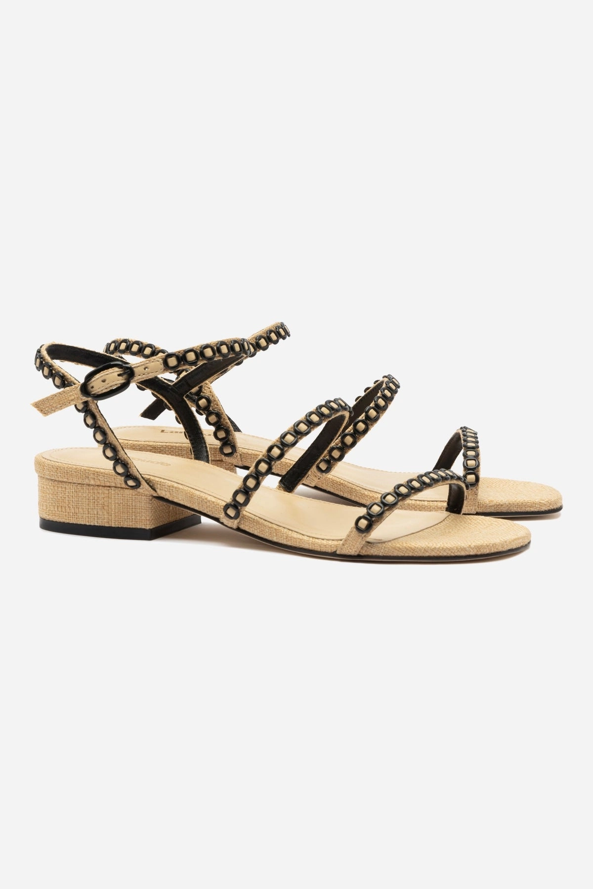 Quick Fit durable shoes Milanina Flat Sandal In Beige Raffia