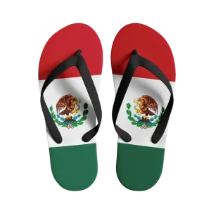 Personalized Mexican Heritage Pride Flip Flop, Custom Printed Flag Flip Flop, Mexico Design Slippers