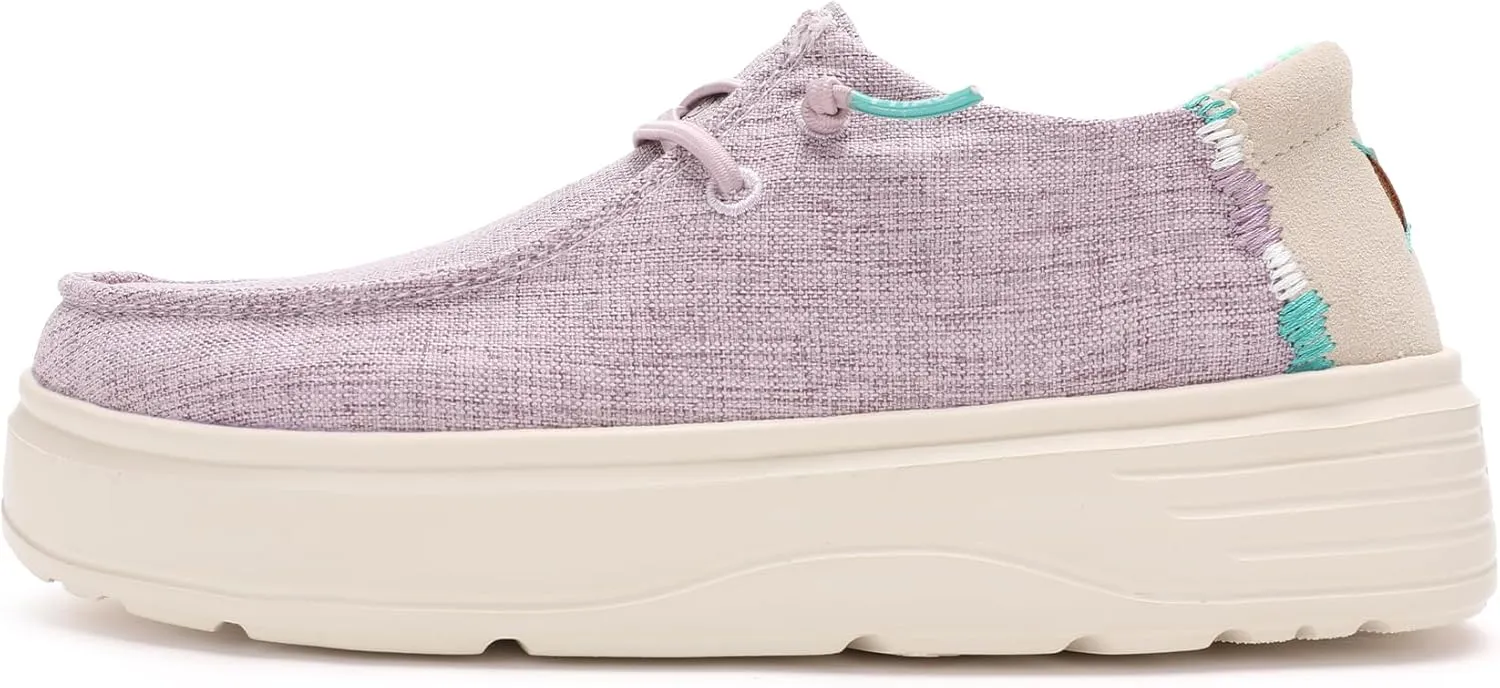 PITAS Womens Poppy Slip-On Loafers | Casual Shoes for Women | Comfortable Lightweight Slip-On Shoes | Lilac