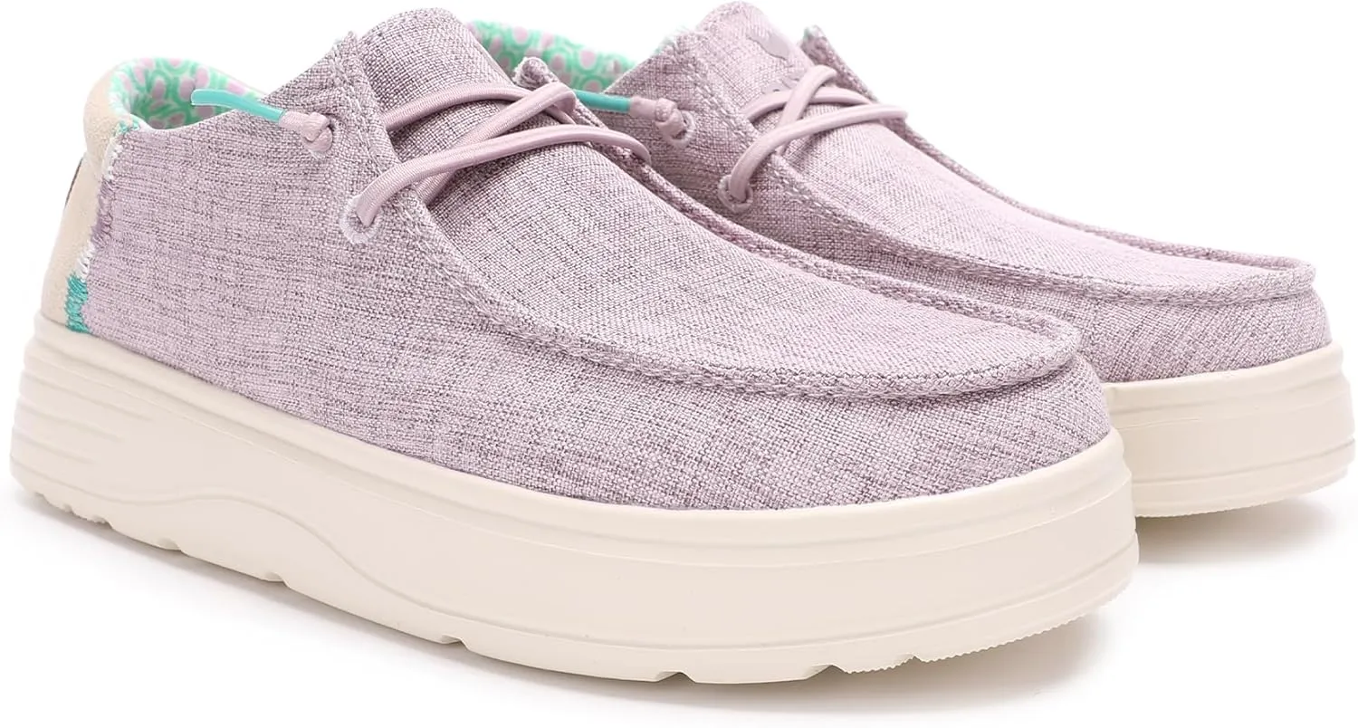 PITAS Womens Poppy Slip-On Loafers | Casual Shoes for Women | Comfortable Lightweight Slip-On Shoes | Lilac
